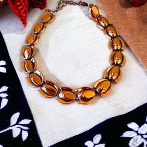 RENOIR Vintage Copper Necklace Tulip Shape Choker Length
